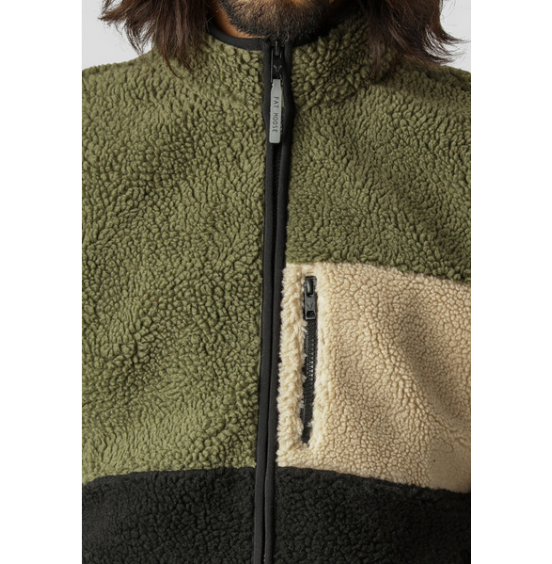FAT MOOSE HUGH BLOCK FLEECE VEST ARMY/BLACK (FM2167)