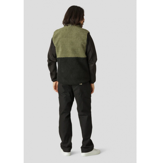 FAT MOOSE HUGH BLOCK FLEECE VEST ARMY/BLACK (FM2167)