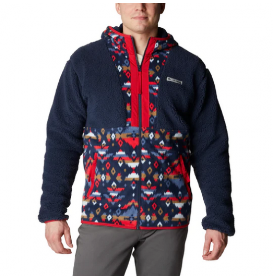 COLUMBIA BACKBOWL SHERPA FULL ZIP HOODIE COLLEGIATE NAVY/COLLEGIATE NAVY ROCKY MOUNTAIN PRINT (1952403464)