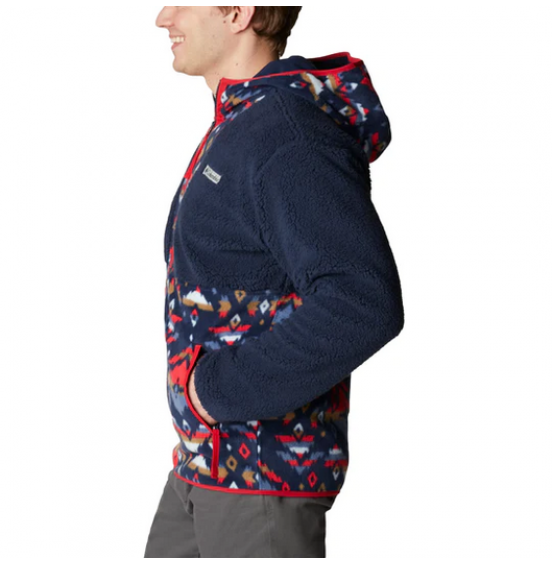 COLUMBIA BACKBOWL SHERPA FULL ZIP HOODIE COLLEGIATE NAVY/COLLEGIATE NAVY ROCKY MOUNTAIN PRINT (1952403464)