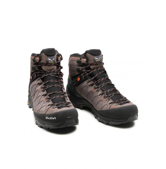 SALEWA MS ALP TRAINER 2 MID GTX MEN'S SHOES  WALLNUT/FLUO ORANGE (61382-7512)