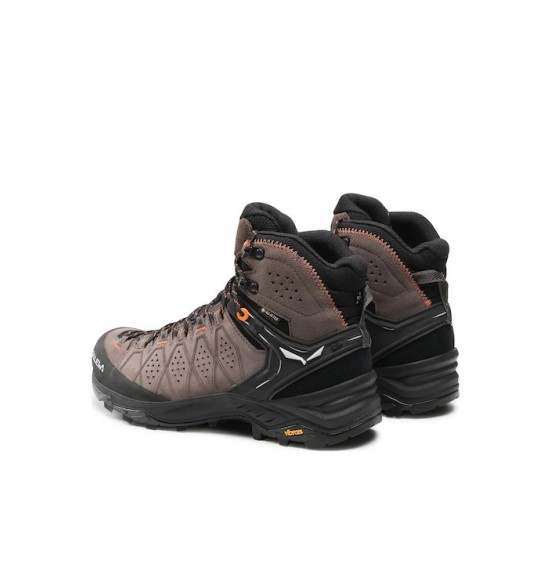 SALEWA MS ALP TRAINER 2 MID GTX MEN'S SHOES  WALLNUT/FLUO ORANGE (61382-7512)