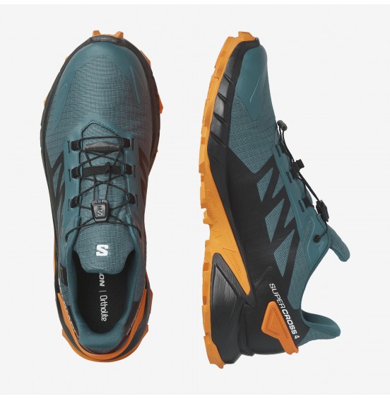 SALOMON SUPERCROSS 4 GORE-TEX 471198 ΑΝΤΡΙΚΑ ΠΑΠΟΥΤΣΙΑ ΟΡΕΙΝΟΥ ΤΡΕΞΙΜΑΤΟΣ ΜΠΛΕ STARGAZER-ΜΑΥΡΟ-ΠΟΡΤΟΚΑΛΙ TURMARIC 