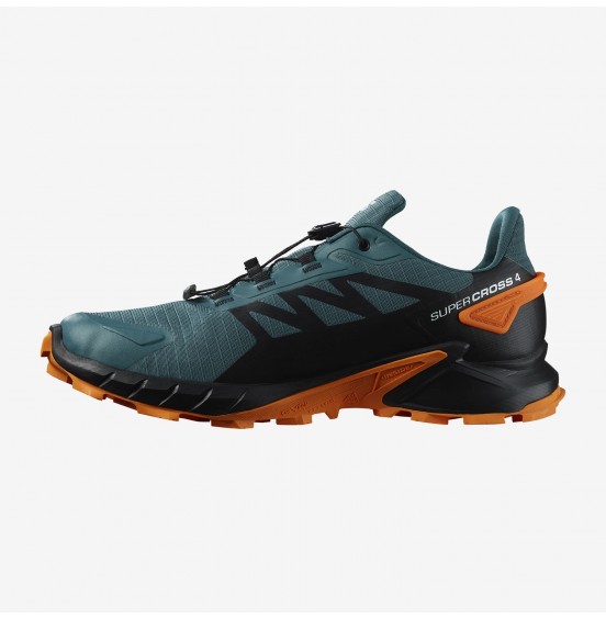 SALOMON SUPERCROSS 4 GORE-TEX 471198 ΑΝΤΡΙΚΑ ΠΑΠΟΥΤΣΙΑ ΟΡΕΙΝΟΥ ΤΡΕΞΙΜΑΤΟΣ ΜΠΛΕ STARGAZER-ΜΑΥΡΟ-ΠΟΡΤΟΚΑΛΙ TURMARIC 