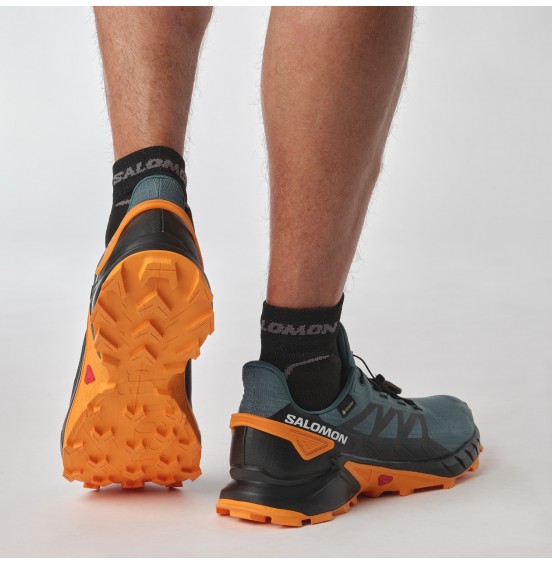 SALOMON SUPERCROSS 4 GORE-TEX 471198 ΑΝΤΡΙΚΑ ΠΑΠΟΥΤΣΙΑ ΟΡΕΙΝΟΥ ΤΡΕΞΙΜΑΤΟΣ ΜΠΛΕ STARGAZER-ΜΑΥΡΟ-ΠΟΡΤΟΚΑΛΙ TURMARIC 