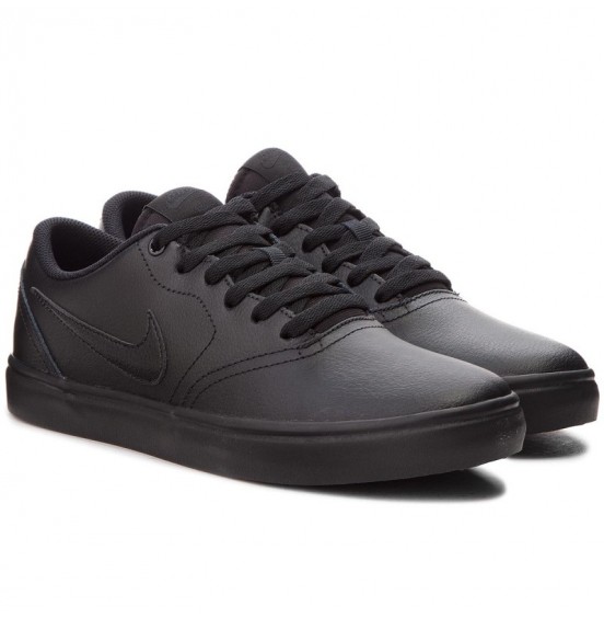 NIKE SB CHECK SOLAR AΝΔΡΙΚΟ ΔΕΡΜΑΤΙΝΟ ΜΑΥΡΟ SNEAKER 843895-009