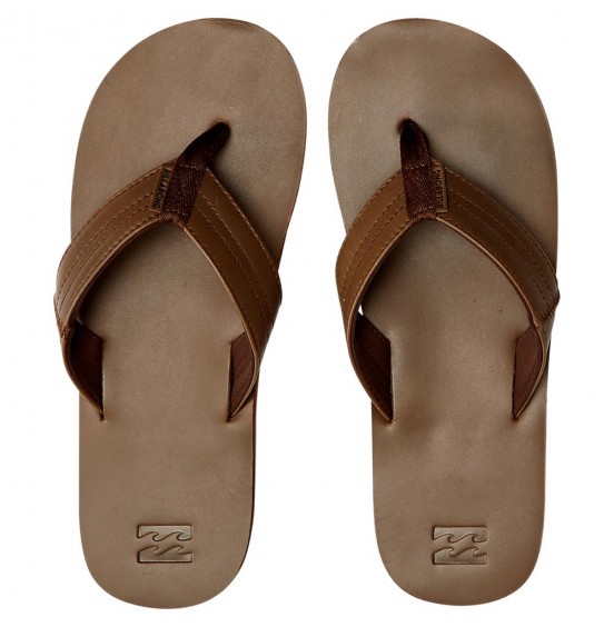 BILLABONG SEA WAY LEATHER FLIP FLOPS CHOCOLATE (S5-FF19-BIP0/92)