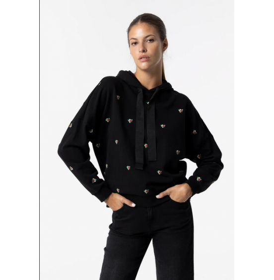 TIFFOSI BOAQUE ΓΥΝΑΙΚΕΙΑ ΦΟΥΤΕΡ ΜΠΛΟΥΖΑ ΜΕ ΚΟΥΚΟΥΛΑ KAI KENTHMA ΜΑΥΡΟ  10052214-000 