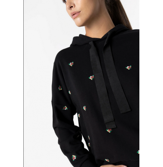 TIFFOSI BOAQUE ΓΥΝΑΙΚΕΙΑ ΦΟΥΤΕΡ ΜΠΛΟΥΖΑ ΜΕ ΚΟΥΚΟΥΛΑ KAI KENTHMA ΜΑΥΡΟ  10052214-000 