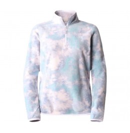 THE NORTH FACE W 100 GLACIER 1/4 ZIP LAVENDER FOG GLACIER DYE PRINT (NF0A5IHN94K)