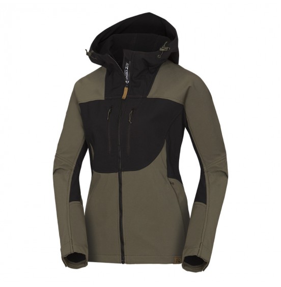 NORTHFINDER WOMEN'S ADVENTURE SOFTSHELL JKT 3L ZARA BU-4970AD-550  BLACK/DARKGREEN 