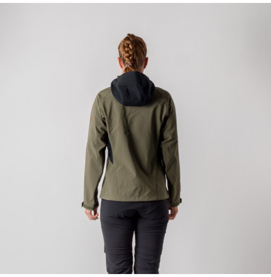 NORTHFINDER WOMEN'S ADVENTURE SOFTSHELL JKT 3L ZARA BU-4970AD-550  BLACK/DARKGREEN 