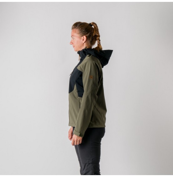 NORTHFINDER WOMEN'S ADVENTURE SOFTSHELL JKT 3L ZARA BU-4970AD-550  BLACK/DARKGREEN 