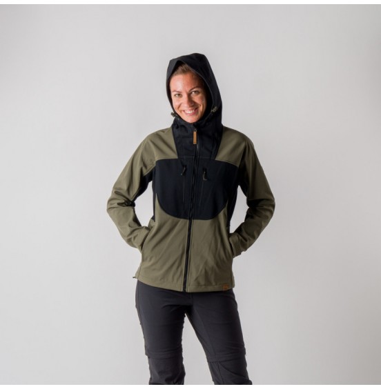 NORTHFINDER WOMEN'S ADVENTURE SOFTSHELL JKT 3L ZARA BU-4970AD-550  BLACK/DARKGREEN 