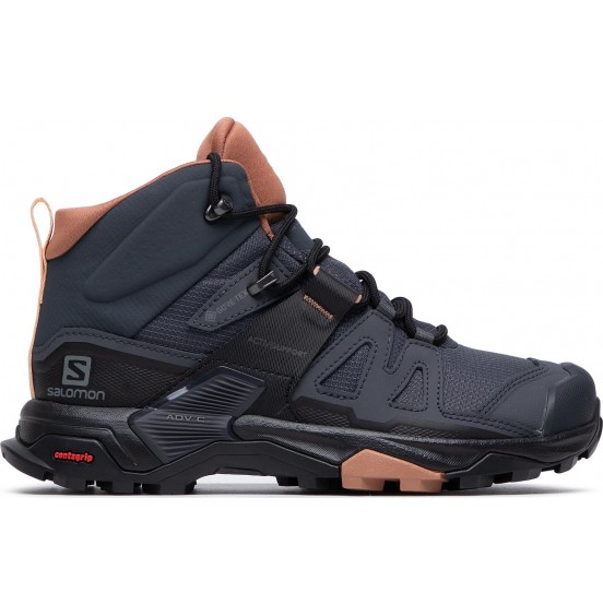SALOMON X ULTRA MID GTX WOMEN'S EBONY/MOCHA MOUSSE/ALMOND CREAM (412956)