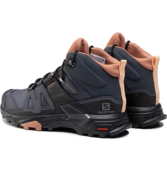 SALOMON X ULTRA MID GTX WOMEN'S EBONY/MOCHA MOUSSE/ALMOND CREAM (412956)