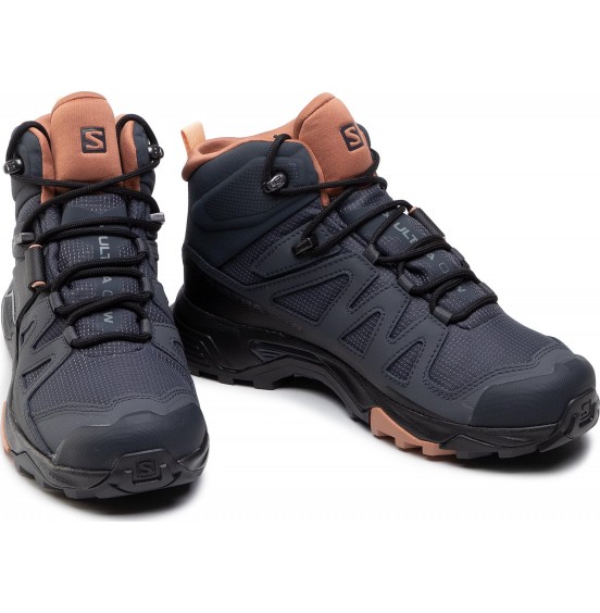 SALOMON X ULTRA MID GTX WOMEN'S EBONY/MOCHA MOUSSE/ALMOND CREAM (412956)
