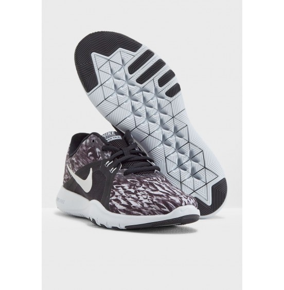 NIKE FLEX TRAINER PRINT 18 ΜΑΥΡΟ-ΓΚΡΙ ΓΥΝΑΙΚΕΙΟ ΑΘΛΗΤΙΚΟ ΠΑΠΟΥΤΣΙ (924342-001)