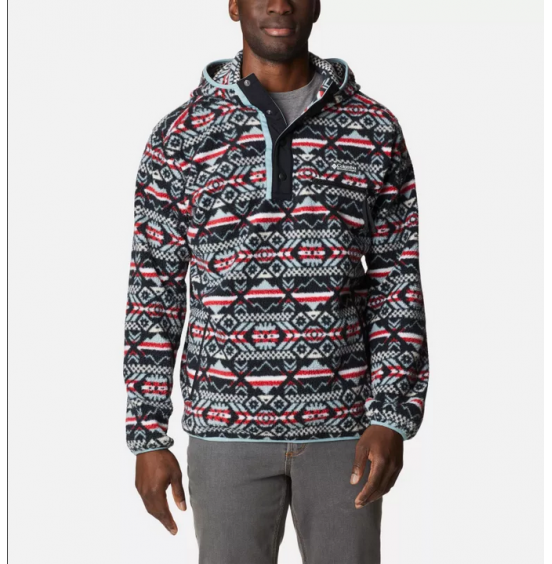 COLUMBIA M Helvetia Hoodie 2013705-012 Black Checkered Peaks Multi