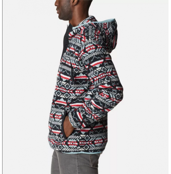 COLUMBIA M Helvetia Hoodie 2013705-012 Black Checkered Peaks Multi