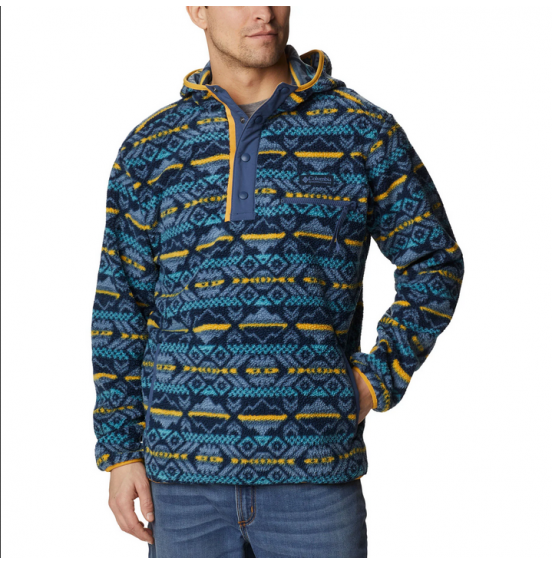 COLUMBIA M Helvetia Hoodie 2013705-465 Collegiate Navy Checkered Peaks Multi