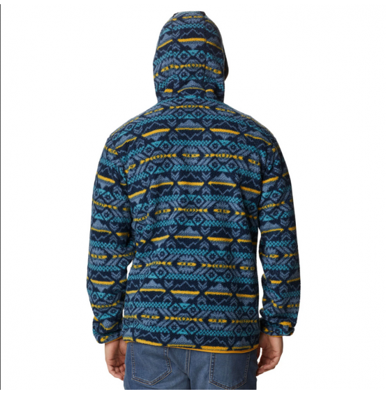 COLUMBIA M Helvetia Hoodie 2013705-465 Collegiate Navy Checkered Peaks Multi