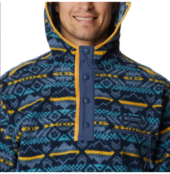 COLUMBIA M Helvetia Hoodie 2013705-465 Collegiate Navy Checkered Peaks Multi