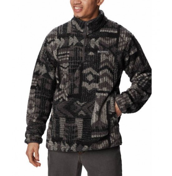 COLUMBIA M's Rugged Ridge™ II Printed Sherpa Half Snap Fleece 2054221-011 Shark Pathways Print