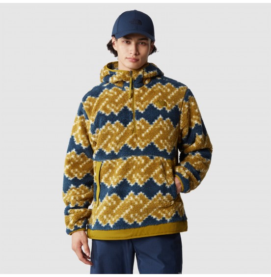 THE NORTH FACE M CAMPSHIRE FLEECE HOODIE NF0A84HX0VH1 Sulphur Moss Mountain Geo Print