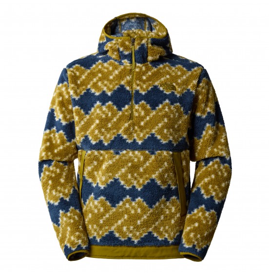 THE NORTH FACE M CAMPSHIRE FLEECE HOODIE NF0A84HX0VH1 Sulphur Moss Mountain Geo Print