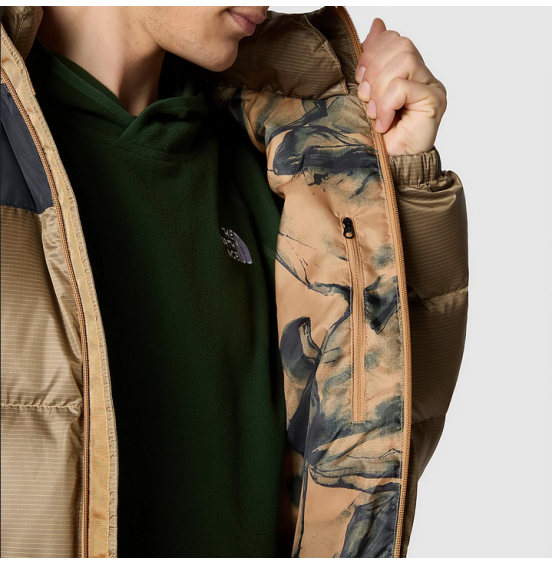 TΗΕ NORTH FACE M DIABLO RECYCLED DOWN HOODED JACKET NF0A7ZFQK0M ALMOND BUTTER/TNF BLACK