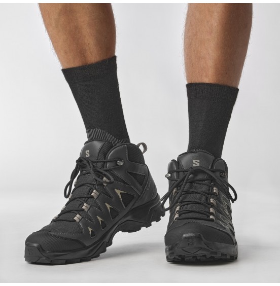 SALOMON X BRAZE MID GORE-TEX 471748 ΑΝΔΡΙΚΑ ΜΠΟΤΑΚΙΑ ΠΕΖΟΠΟΡΕΙΑΣ BLACK/PHANTOM/VINTAGE KHAKI