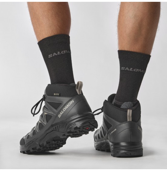 SALOMON X BRAZE MID GORE-TEX 471748 ΑΝΔΡΙΚΑ ΜΠΟΤΑΚΙΑ ΠΕΖΟΠΟΡΕΙΑΣ BLACK/PHANTOM/VINTAGE KHAKI