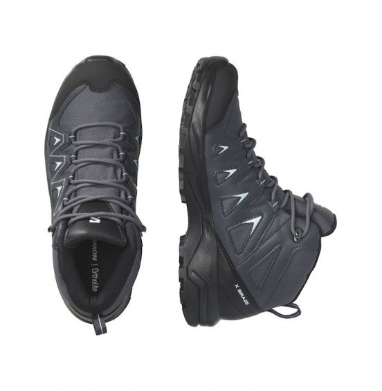 SALOMON X BRAZE MID GORE-TEX W 471811 Γυναικεία Ορειβατικά Μποτάκια Ebony/India Ink/Bleached Aqua