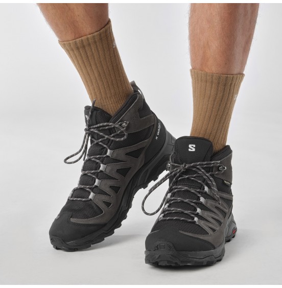 SALOMON X WARD Leather MID GORE-TEX 471817 PHANTOM/BLACK