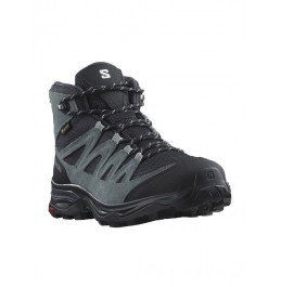SALOMON X WARD LEATHER MID GTX W Γυναικεία μποτάκια πεζοπορίας 471820 INDIA INK/BLACK/STORMY WEATHER