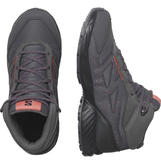 SALOMON OUTWAY MID CSWP JUNIOR  WATERPROOF 472836 MAGNET/PHANTOM/CORAL