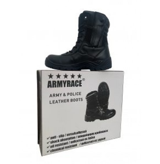 ARMYRACE ODYSSEAS 402 ΜΠΟΤΑΚΙ ΔΕΡΜΑΤΙΝΟ ΜΑΥΡΟ